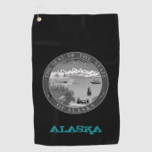 Serviette De Golf Golf Alaska & Alaskan armoiries / drapeau (Devant)