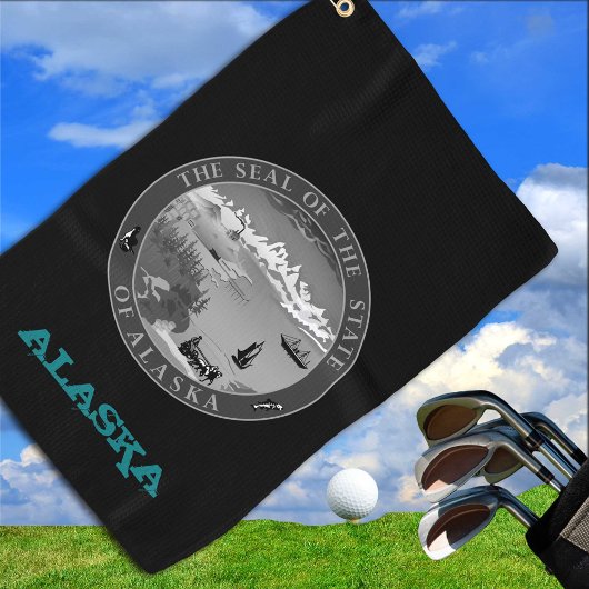 Serviette De Golf Golf Alaska & Alaskan armoiries / drapeau