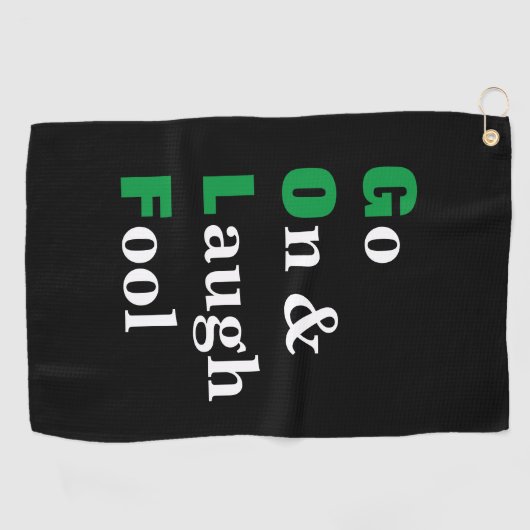 Serviette De Golf Golf Aller Rire Fool Black Funny (Horizontal)