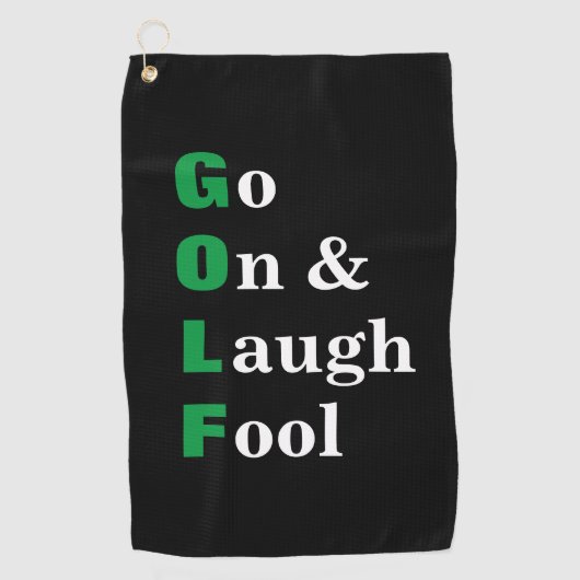 Serviette De Golf Golf Aller Rire Fool Black Funny (Devant)