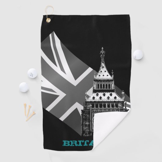 Serviette De Golf Golf Angleterre & Big Ben, drapeau britannique (En situation)