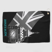 Serviette De Golf Golf Angleterre & Big Ben, drapeau britannique (Horizontal)