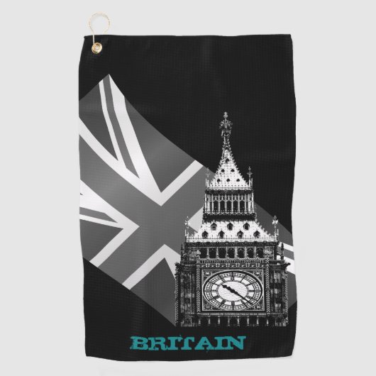 Serviette De Golf Golf Angleterre & Big Ben, drapeau britannique (Devant)