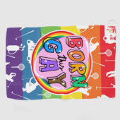 Serviette De Golf Golf avec fierté : Arc-en-ciel (Horizontal)