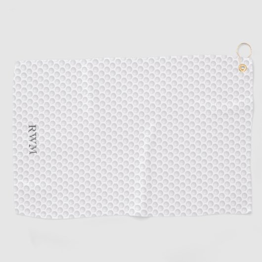 Serviette De Golf Golf Ball Dimples INITIALES Golfeur Golfing Classi (Horizontal)