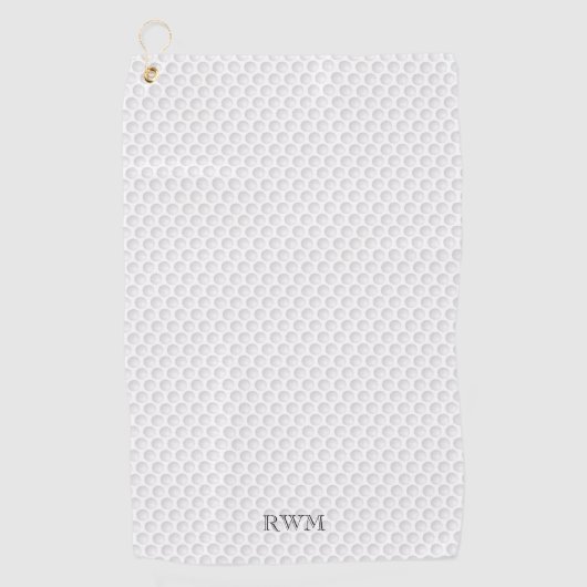 Serviette De Golf Golf Ball Dimples INITIALES Golfeur Golfing Classi (Devant)