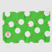 Serviette De Golf Golf Balls et Motif Tee - shirt Monogramme (Horizontal)