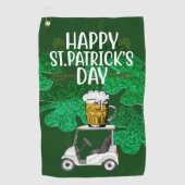 Serviette De Golf Golf Bonne St. Patrick's Day avec vert Shamrock (Devant)