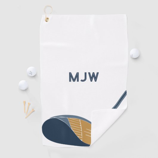 Serviette De Golf Golf Club and Ball Personalized Golfers Name (En situation)