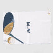 Serviette De Golf Golf Club and Ball Personalized Golfers Name (Horizontal)