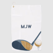 Serviette De Golf Golf Club and Ball Personalized Golfers Name (Devant)
