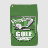 Serviette De Golf Golf Club NAME Pro Golfer Player Personnalisé (Devant)
