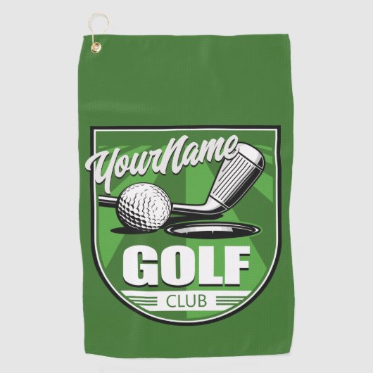 Serviette De Golf Golf Club NAME Pro Golfer Player Personnalisé (Devant)