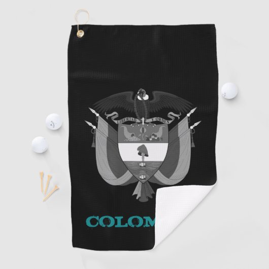 Serviette De Golf Golf Colombie & blason colombien / drapeau (En situation)