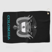 Serviette De Golf Golf Colombie & blason colombien / drapeau (Horizontal)