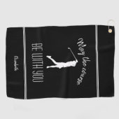 Serviette De Golf Golf Course Lady Pro Golfeuse Moderne Monogramme N (Horizontal)