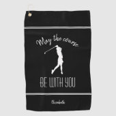 Serviette De Golf Golf Course Lady Pro Golfeuse Moderne Monogramme N (Devant)