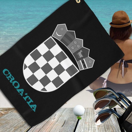 Serviette De Golf Golf Croatie & armoiries croates / drapeau