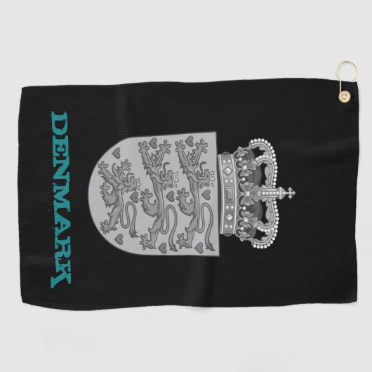 Serviette De Golf Golf Danemark & armoiries danoises / drapeau (Horizontal)
