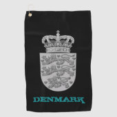 Serviette De Golf Golf Danemark & armoiries danoises / drapeau (Devant)