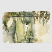 Serviette De Golf Golf d'aquarelle artistique (Horizontal)