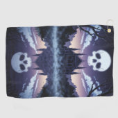 Serviette De Golf Golf de Crâne gothique (Horizontal)