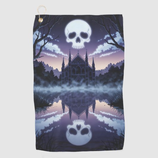 Serviette De Golf Golf de Crâne gothique (Devant)