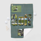 Serviette De Golf Golf Design On Green Tartan, (En situation)