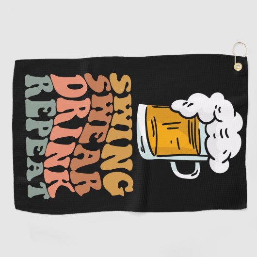 Serviette De Golf Golf Drôle Dire Swing Sweer Boire Répéter (Horizontal)