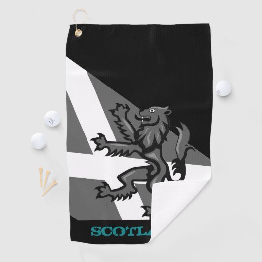 Serviette De Golf Golf Écosse & Rampant, drapeau écossais (En situation)