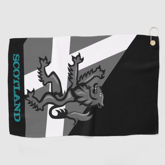 Serviette De Golf Golf Écosse & Rampant, drapeau écossais (Horizontal)
