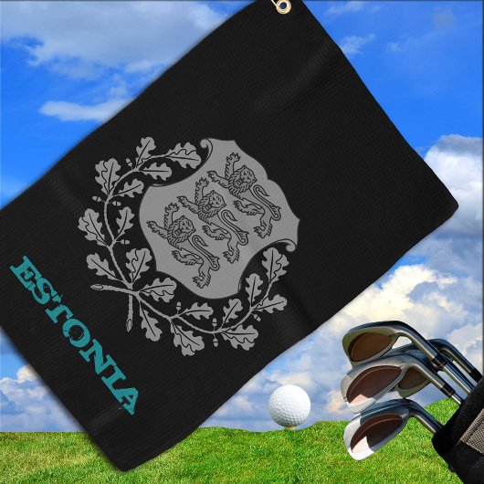 Serviette De Golf Golf Estonie & Armoiries estoniennes / drapeau