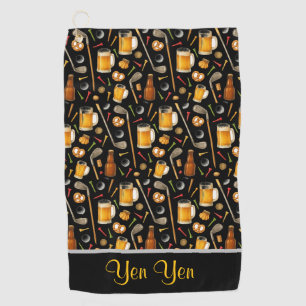 Serviette De Golf Golf et Bière pour golfeur 