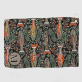 Serviette De Golf Golf et pêche Grey Orange Personnalisé (Horizontal)