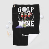 Serviette De Golf Golf et vin c'est pourquoi je suis ici pour Noël (En situation)