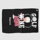 Serviette De Golf Golf et vin pour golfeur (Horizontal)