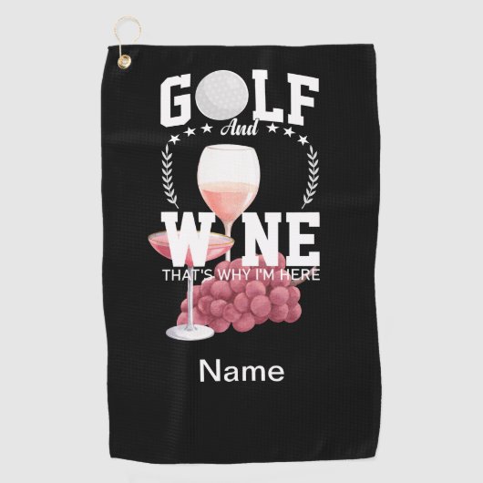 Serviette De Golf Golf et vin pour golfeur (Devant)