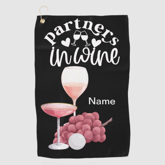 Serviette De Golf Golf et vin pour golfeur amusant citations (Devant)