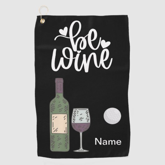 Serviette De Golf Golf et vin pour golfeur amusant citations (Devant)
