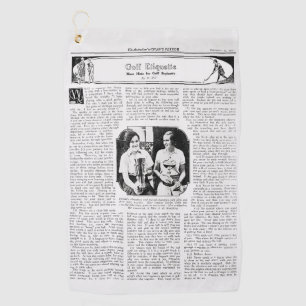 Serviette De Golf Golf Etiquette Golf Towel vintage des années 30