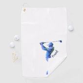 Serviette De Golf Golf, golf, bleu, silhouette (En situation)