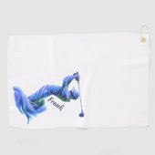 Serviette De Golf Golf, golf, bleu, silhouette (Horizontal)