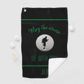 Serviette De Golf Golf Golf Course Noir Funny Moderne Monogramme (En situation)