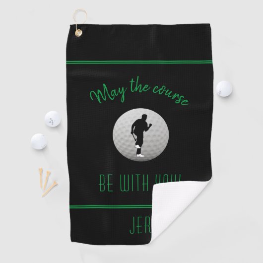 Serviette De Golf Golf Golf Course Noir Funny Moderne Monogramme (En situation)