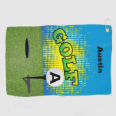 Serviette De Golf Golf Green Design - Monogram (Horizontal)