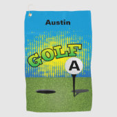 Serviette De Golf Golf Green Design - Monogram (Devant)