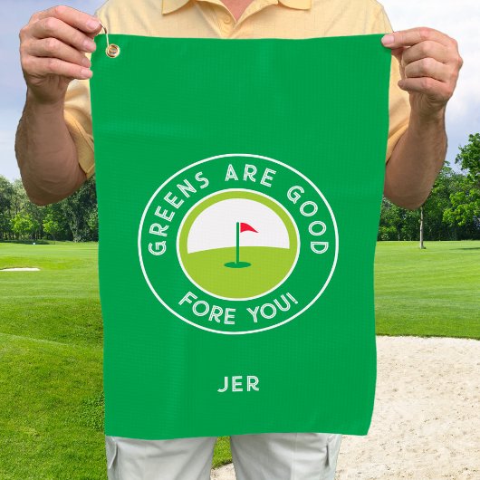 Serviette De Golf Golf Greens Fore Golfer Humour Funny Green Monogra
