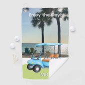 Serviette De Golf Golf Guy Golf Cart Beach Monogramme Nom (En situation)