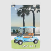 Serviette De Golf Golf Guy Golf Cart Beach Monogramme Nom (Devant)