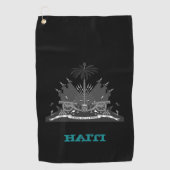 Serviette De Golf Golf Haïti & Armoiries haïtiennes / drapeau (Devant)